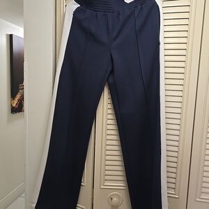 STYLUS Women's Navy Track Pants with White Stripes